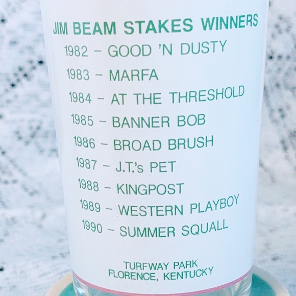 COLLECTIBLE TENTH RUNNING JIM BEAM STAKES TURFWAY PARK 1991 COLLECTIBLE GLASS - Picture 8 of 8
